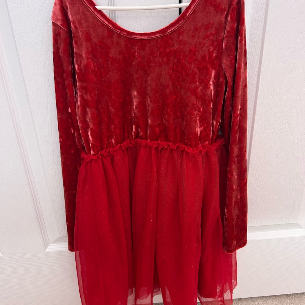 Cat & Jack Red Velvet Dance Costume